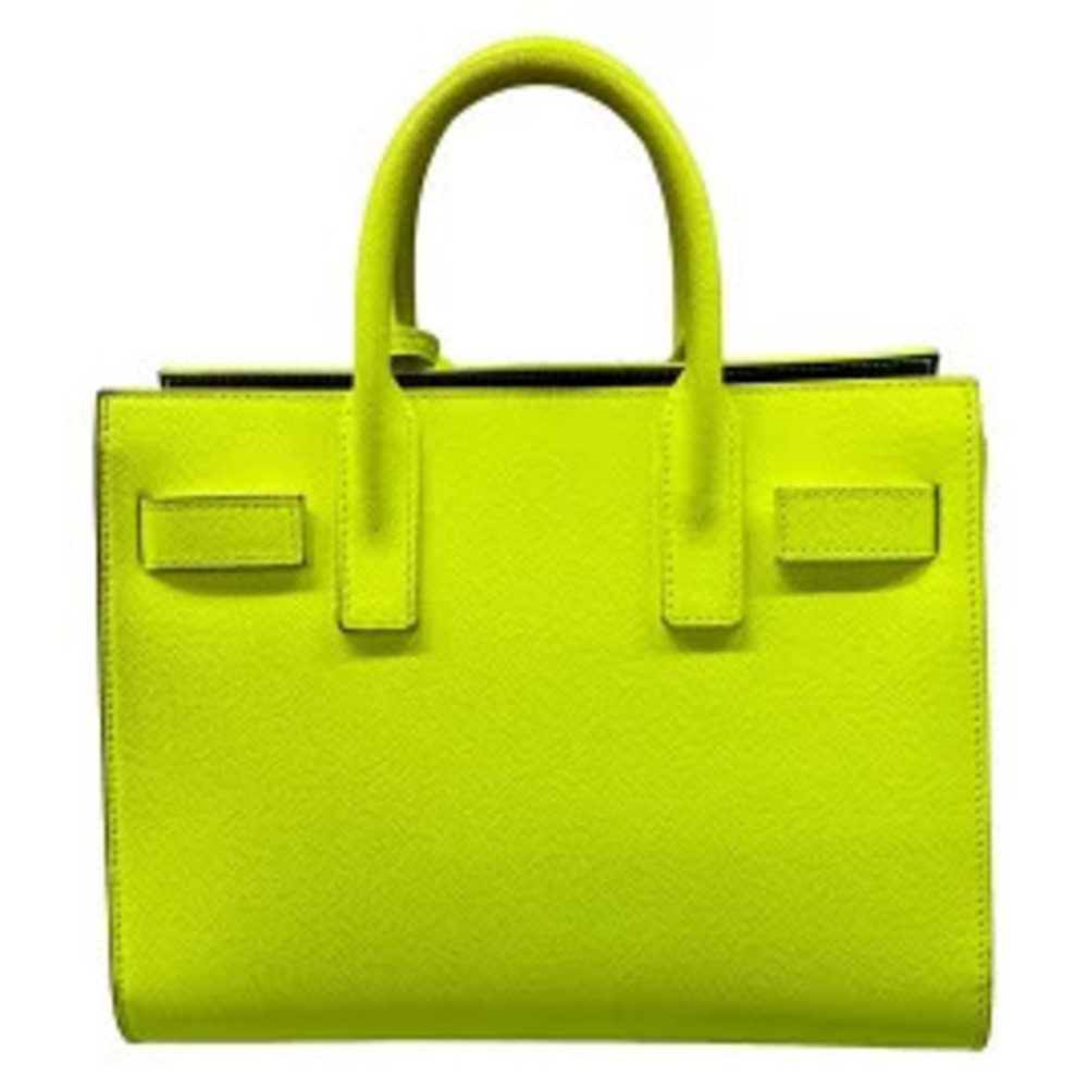 Saint Laurent Sac De Jour Neon Leather 2Way Shoulder Bag Yellow - Picture 3 of 4
